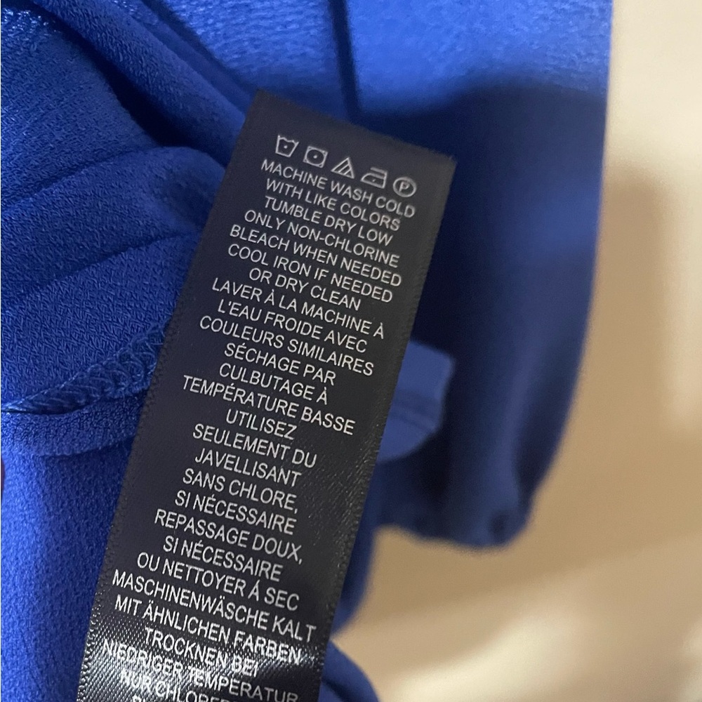 Adrianna Papell Cobalt Blue Ruffle Blouse - Picture 7 of 9